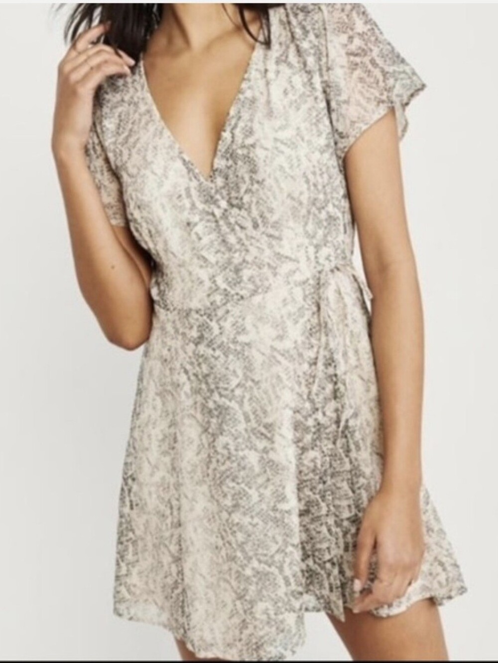 Abercrombie & Fitch Snakeskin Print Wrap Dress - Size XS